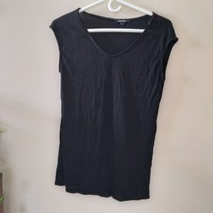 Ambiance black shoulder cap tshirt with slits